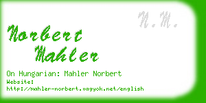 norbert mahler business card